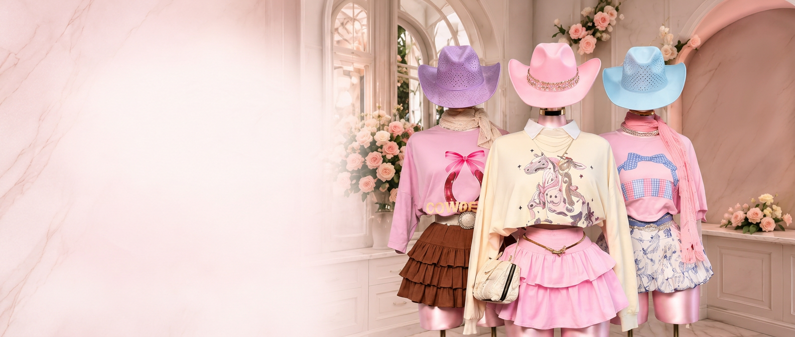 Tres looks western en tonos pastel de ICONIKA Boutique